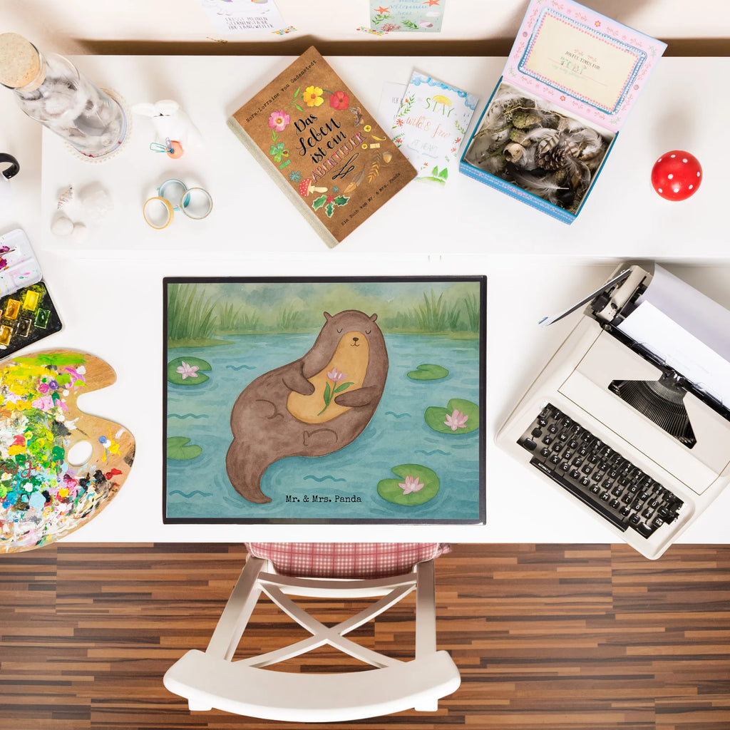 Schreibtischunterlage Otter Seerose Design Schreibunterlage, Schreibtischauflage, Bürobedarf, Büroartikel, Schreibwaren, Schreibtisch Unterlagen, Schreibtischunterlage Groß, Otter, Fischotter, Seeotter, Otter Seeotter See Otter