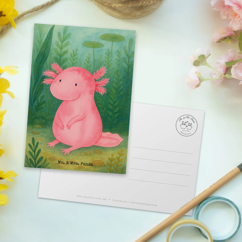 Postkarte Axolotl Niedlich Design Postkarte, Karte, Geschenkkarte, Grußkarte, Einladung, Ansichtskarte, Geburtstagskarte, Einladungskarte, Dankeskarte, Ansichtskarten, Einladung Geburtstag, Einladungskarten Geburtstag, Axolotl, Molch, Axolot, vergnügt, fröhlich, zufrieden, Lebensstil, Weisheit, Lebensweisheit, Liebe, Freundin