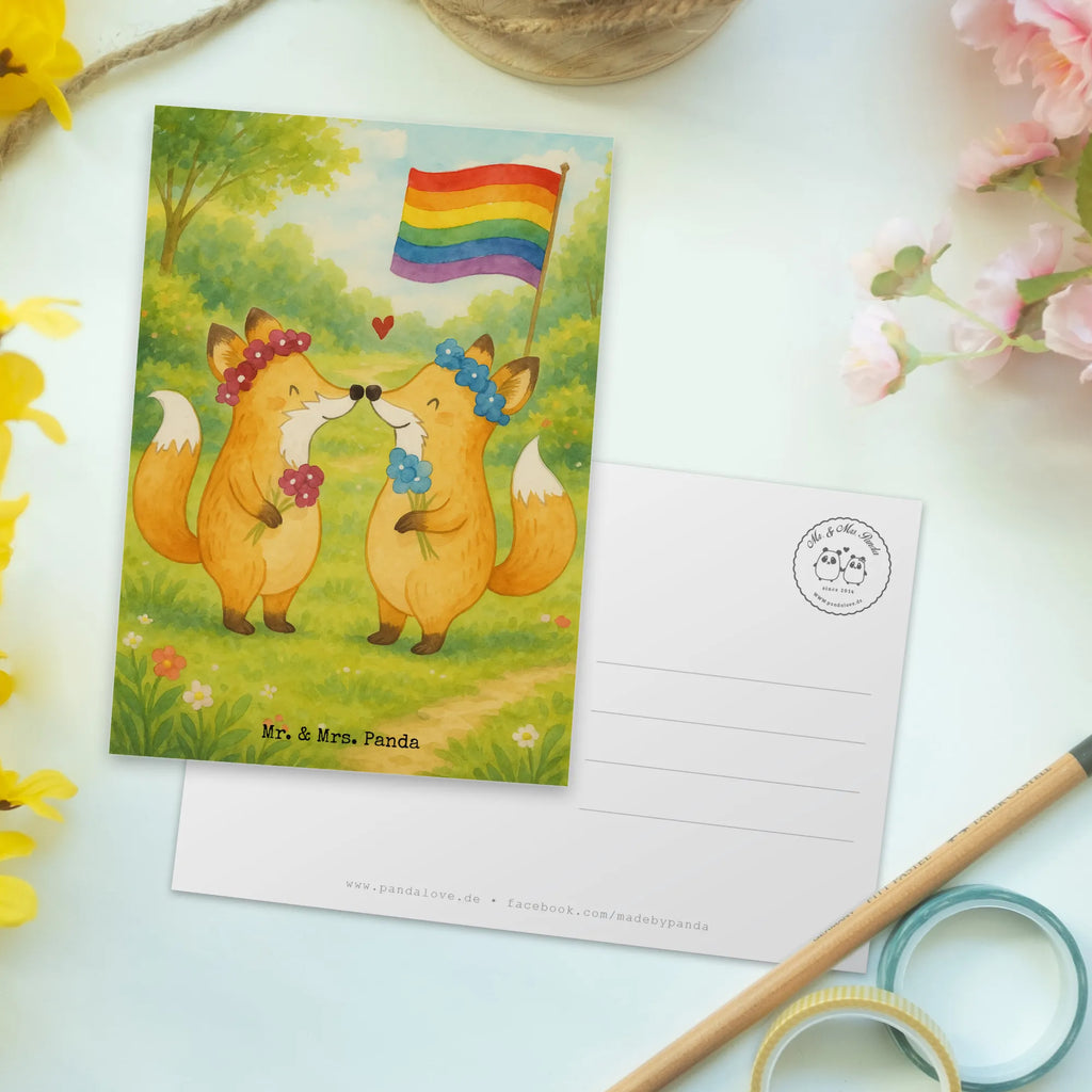 Postkarte Füchse Lesbian Pride Design Postkarte, Karte, Geschenkkarte, Grußkarte, Einladung, Ansichtskarte, Geburtstagskarte, Einladungskarte, Dankeskarte, Ansichtskarten, Einladung Geburtstag, Einladungskarten Geburtstag, Hochzeit, Hochzeitsgeschenk, Ehe, Hochzeitsfeier, Trauung, Trauungsgeschenk, Hochzeitskarte, Verlobungsfeier, Verlobungsgeschenk, Hochzeitsgeschenkideen, Hochzeitsgeschenke für Brautpaar