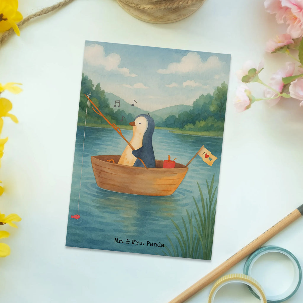 Pocztówka pingwin łódka wędkarska Design bildkarte, Ansichtskarte, Postkarte, Designkarte, Fotokarte, Ansichtskarten, spruchkarte, Kunstkarten, kunstkarte, Grußkarte, einzelkarte, Motivkarte, Postkarten, Pinguin, Trennung, Boot, Scheidung, Genießen, Angelboot, Pinguine, Leben, Neuanfang, Geschenkidee Liebeskummer, Angeln, Lebenslust, Motivation, Neustart