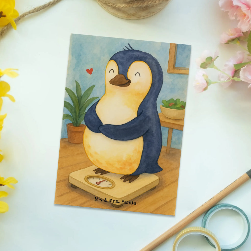 Postcard Penguin diet Design North Pole, Penguins, body love, weight, losing weight, penguins, self-love, self-respect, diet