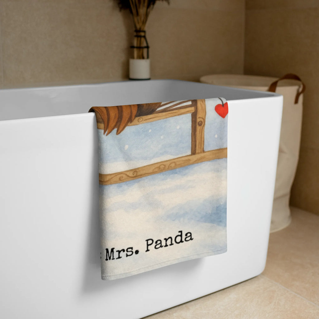 XL Badehandtuch Rotkehlchen Schlitten Design Handtuch, Badetuch, Duschtuch, Strandtuch, Saunatuch, Winter, Weihnachten, Weihnachtsdeko, Nikolaus, Advent, Heiligabend, Wintermotiv, Schlitten, Vogel