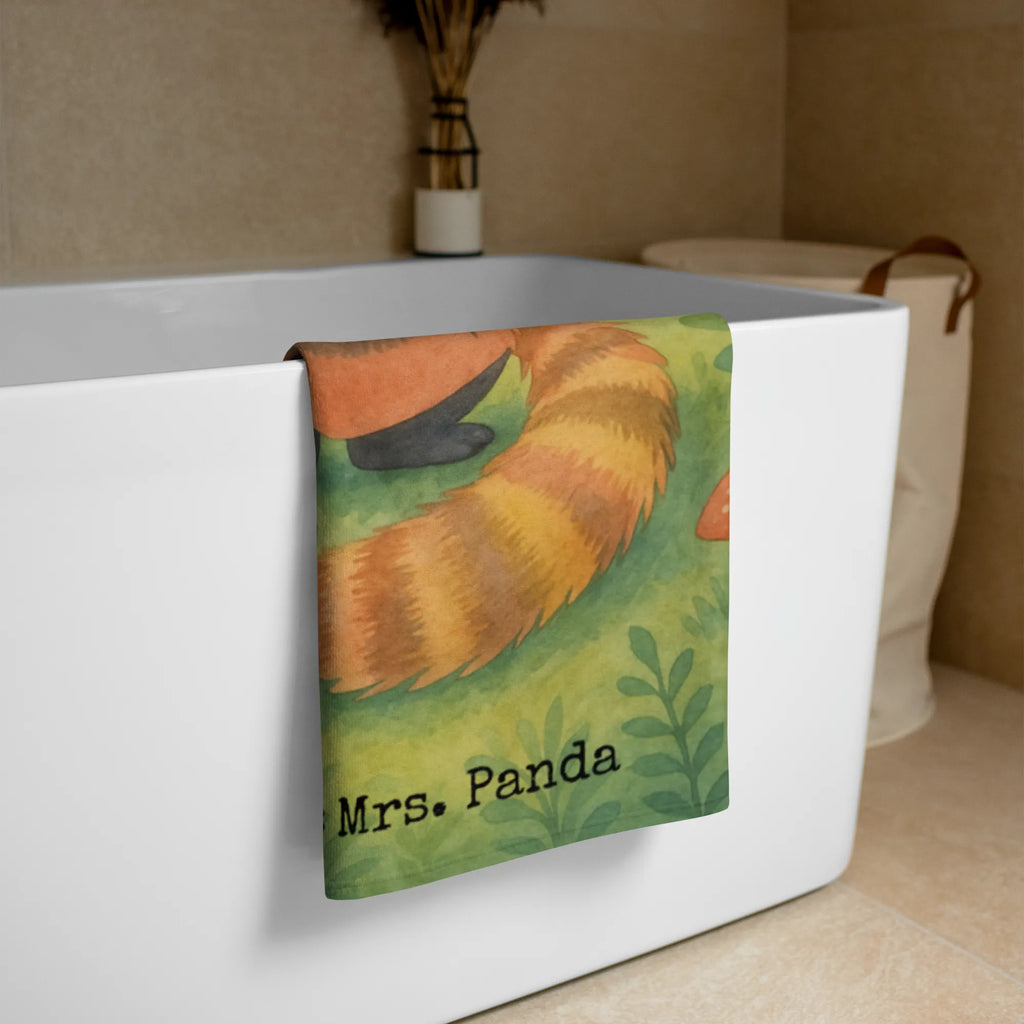 XL Badehandtuch Roter Panda Design Handtuch, Badetuch, Duschtuch, Strandtuch, Saunatuch, Tiermotive, Gute Laune, lustige Sprüche, Tiere, Panda, Liebe, Rot, Herz, Liebling, Lieblingsmensch