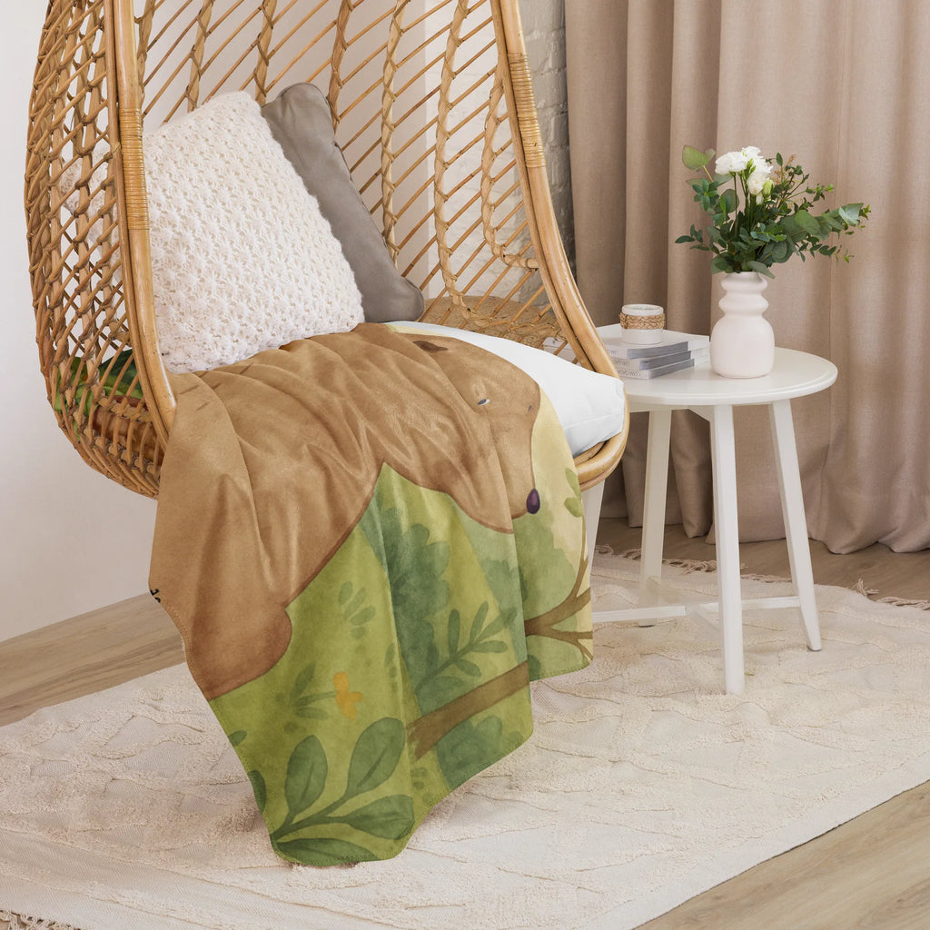 Sherpa Kuscheldecke Bär Schulterblick Design Bär, Teddy, Teddybär, Bärenliebe, Weisheit, Motivation, Bären, Weltansicht, Selbstachtung