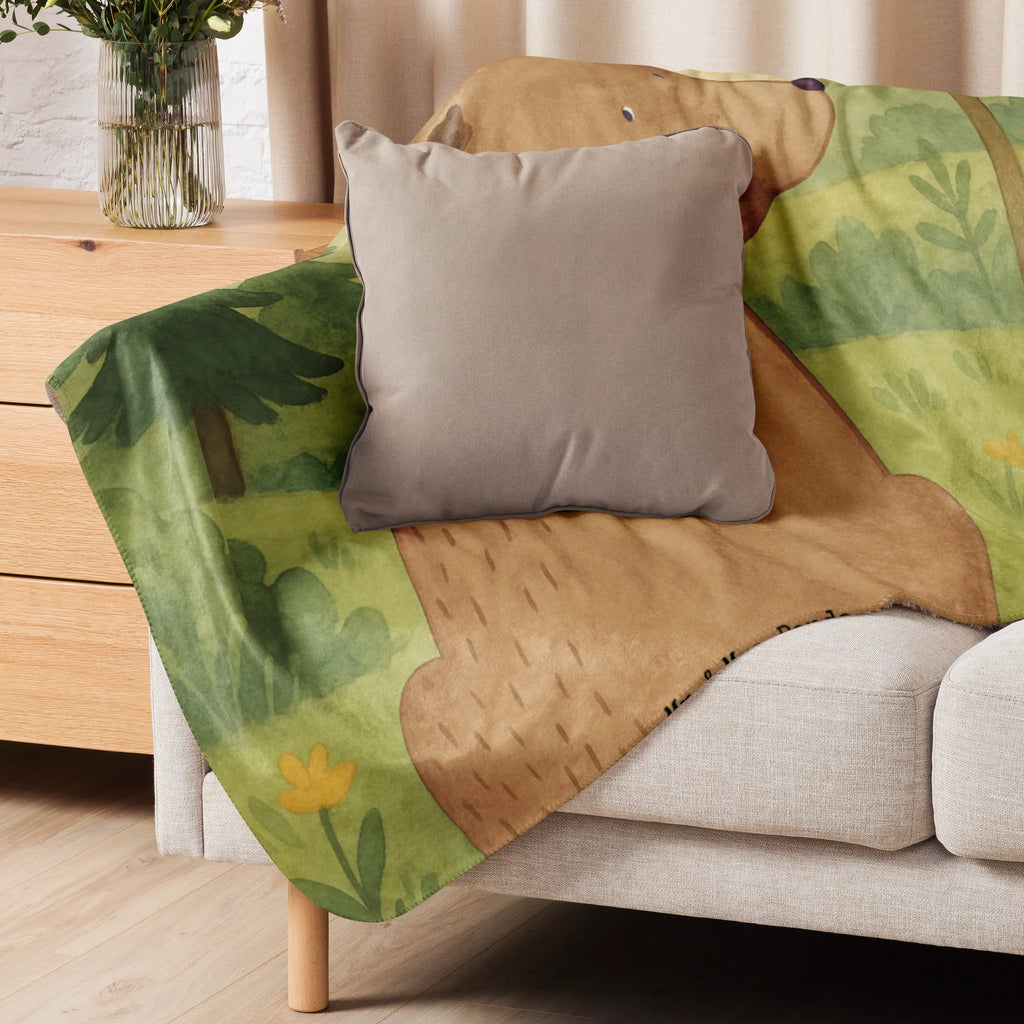 Sherpa Kuscheldecke Bär Schulterblick Design Bär, Teddy, Teddybär, Bärenliebe, Weisheit, Motivation, Bären, Weltansicht, Selbstachtung