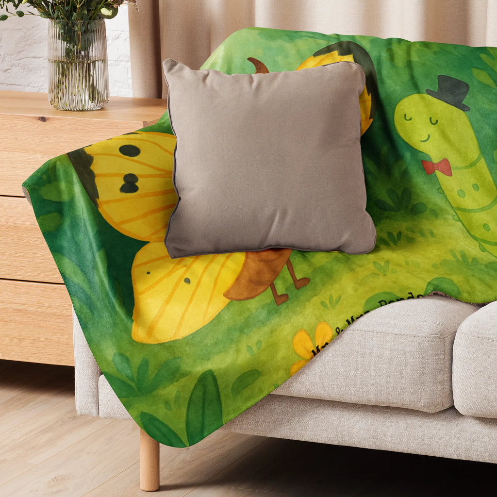 Sherpa Kuscheldecke Raupe Schmetterling Design Tiermotive, Gute Laune, lustige Sprüche, Tiere, Zitronenfalter, Hütchen, Schönheit, Schmetterling, Aufwachsen, Kokon, Hut, Entwicklung, Raupe, Erwachsen werden