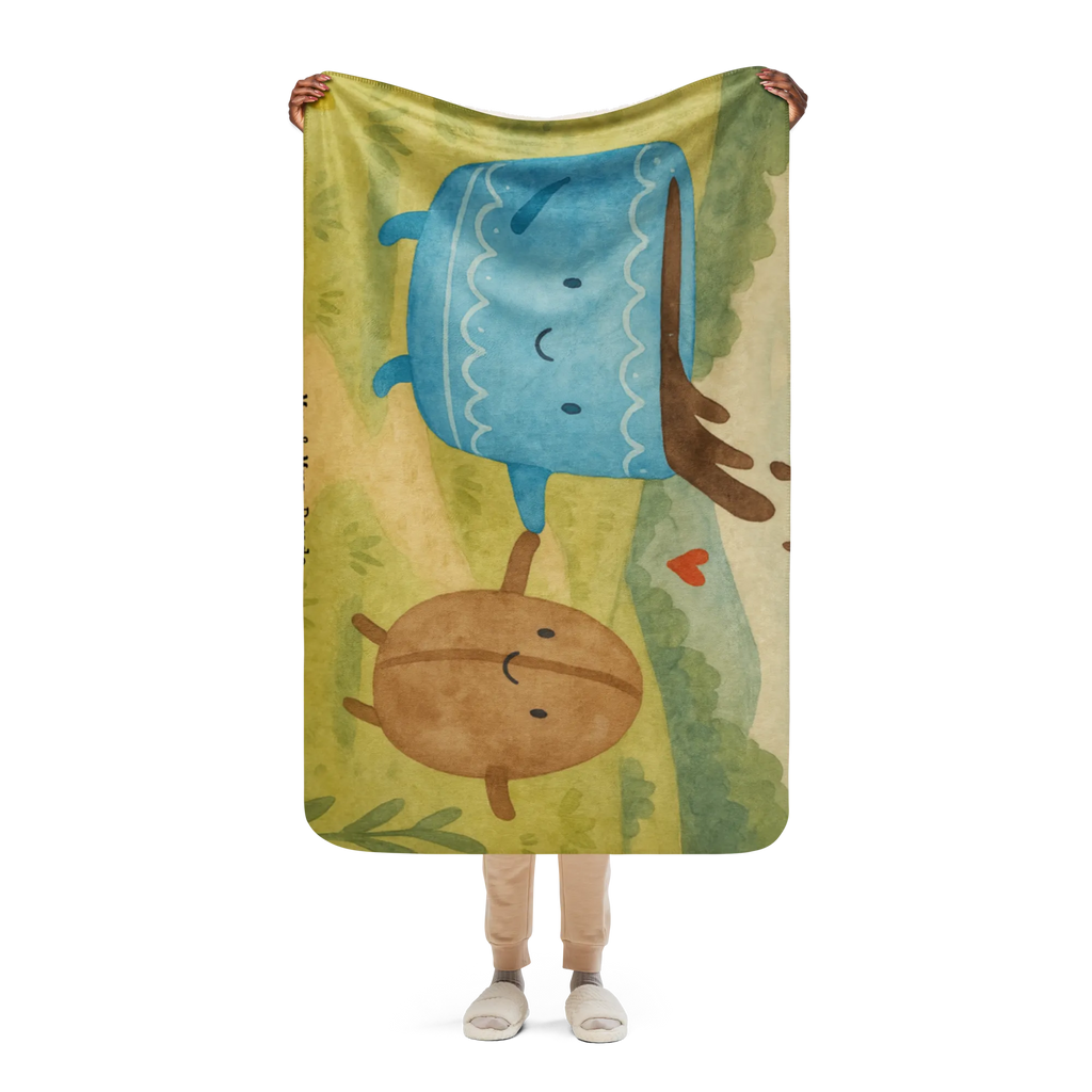 Sherpa Kuscheldecke Kaffee Bohne Design Tiermotive, Gute Laune, lustige Sprüche, Tiere, Kaffee, Glück, Genuss, Zufriedenheit, Kaffeebohne
