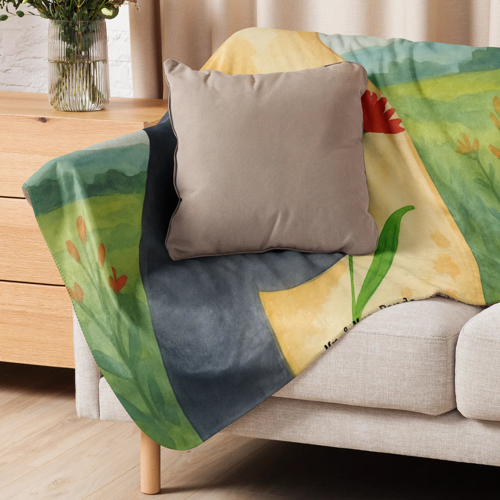 Sherpa Kuscheldecke Pinguin Blumen Design Pinguin, Liebeskummer, Universum, Pinguine, Lebenslust, Wünsche, Leben, Motivation, Lebensziele, Ziele, Blumenkranz, Geschenkidee