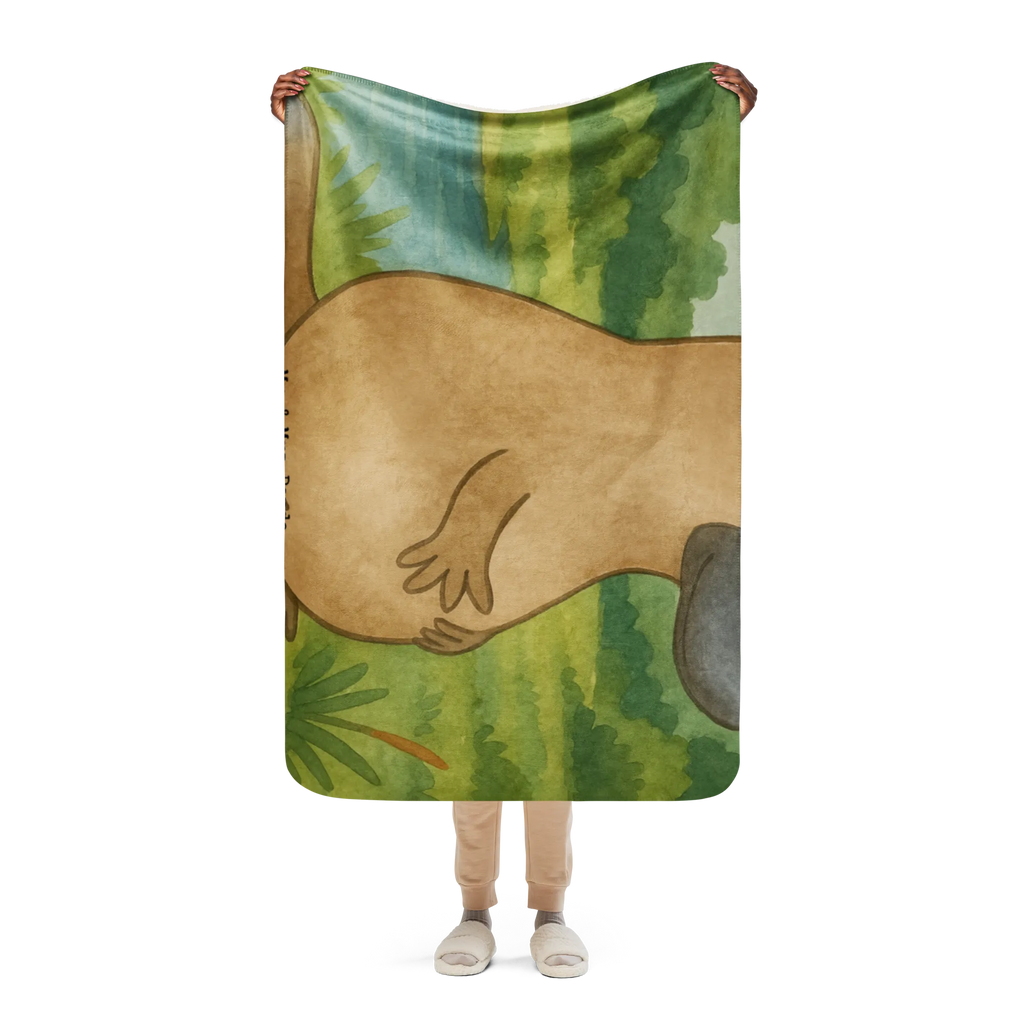 Sherpa Kuscheldecke Schnabeltier Mut Design Meerestiere, Meer, Urlaub, Neuanfang, Arbeit, Weltreise, mutig, Raodtrip, Lebensweisheit, Schnabeltiere, Motivation, Training, Schnabeltier, Mut, Büro, Neustart
