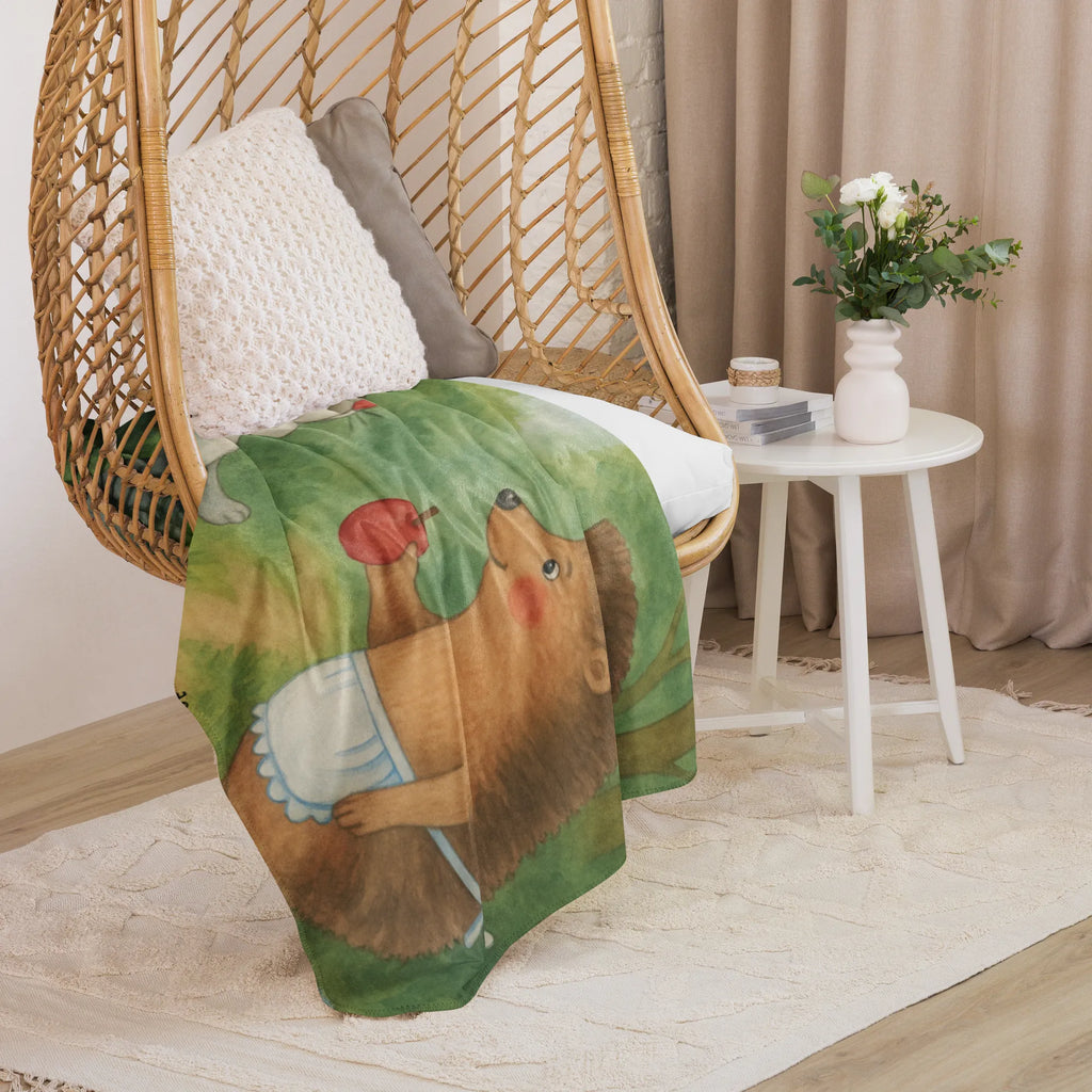 Sherpa Kuscheldecke Hase Igel Design, Heimdecke, Tagesdecke, Plaid