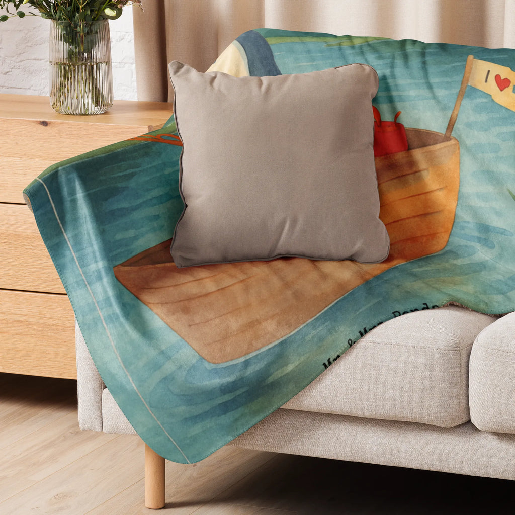 Sherpa Kuscheldecke Pinguin Angelboot Design Pinguin, Pinguine, Neustart, Neuanfang, Angelboot, Angeln, Motivation, Boot, Geschenkidee Liebeskummer, Lebenslust, genießen, Trennung, Scheidung, Leben