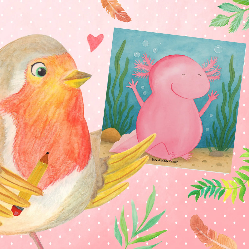 Deluxe Karte Axolotl Hurra Design Karte, Grußkarte, Klappkarte, Einladungskarte, Glückwunschkarte, Hochzeitskarte, Geburtstagskarte, Hochwertige Grußkarte, Hochwertige Klappkarte, Axolotl, Molch, Axolot, Schwanzlurch, Lurch, Lurche, fröhlich, Spaß, Freude, Motivation, Zufriedenheit