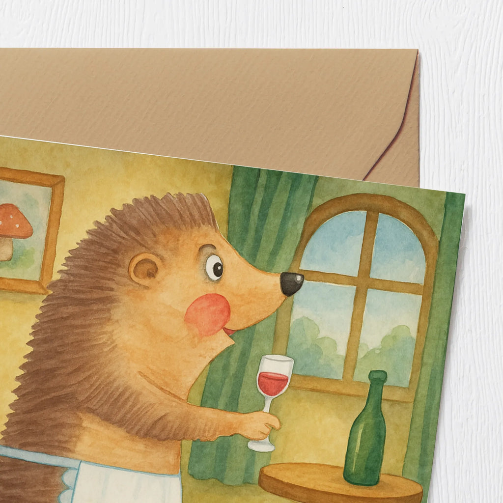 Deluxe Karte Igel Wein Design Karte, Grußkarte, Klappkarte, Einladungskarte, Glückwunschkarte, Hochzeitskarte, Geburtstagskarte, Hochwertige Grußkarte, Hochwertige Klappkarte, Tiermotive, Gute Laune, lustige Sprüche, Tiere, Wein Spruch, Igel, Geschenk Weintrinker, Geschenk Weinliebhaber, Wein Deko, Weinglas, Rotwein, Weißwein, Wein trinken