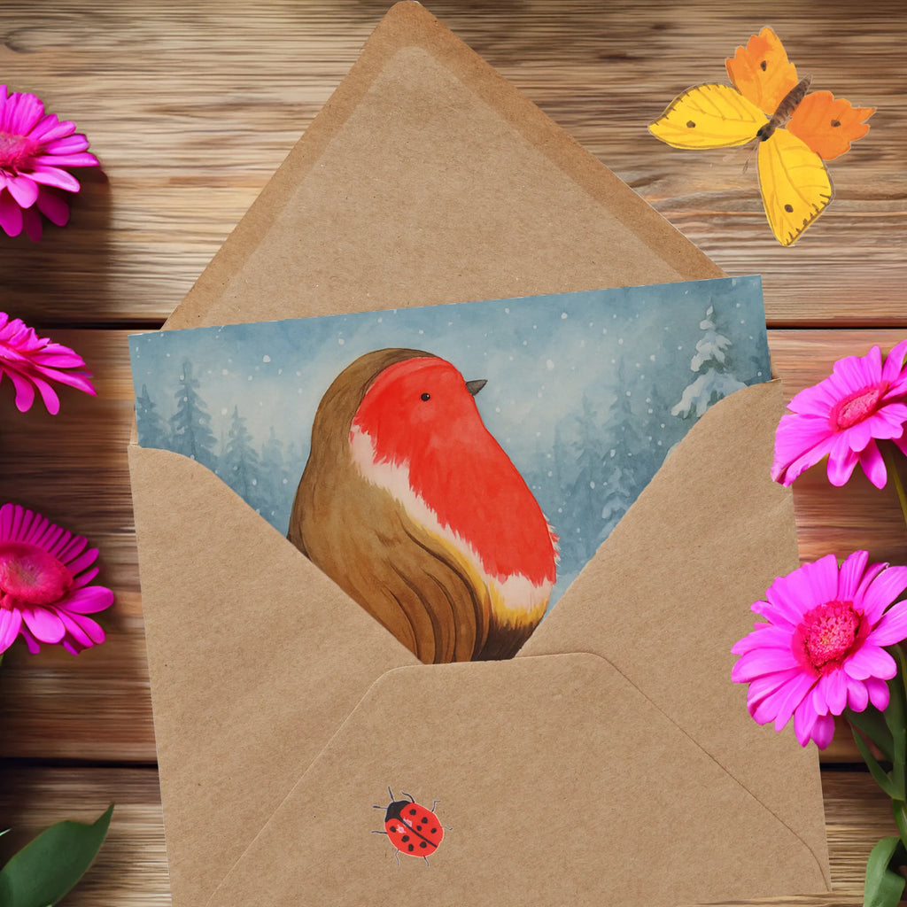 Deluxe Karte Rotkehlchen Schlitten Design Karte, Grußkarte, Klappkarte, Einladungskarte, Glückwunschkarte, Hochzeitskarte, Geburtstagskarte, Hochwertige Grußkarte, Hochwertige Klappkarte, Winter, Weihnachten, Weihnachtsdeko, Nikolaus, Advent, Heiligabend, Wintermotiv, Schlitten, Vogel