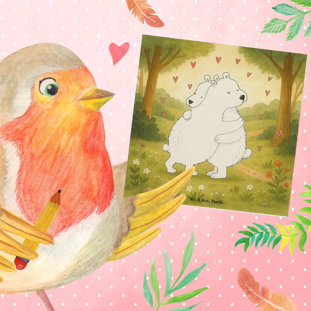 Deluxe Karte Eisbär Umarmen Design Karte, Grußkarte, Klappkarte, Einladungskarte, Glückwunschkarte, Hochzeitskarte, Geburtstagskarte, Hochwertige Grußkarte, Hochwertige Klappkarte, Tiermotive, Gute Laune, lustige Sprüche, Tiere