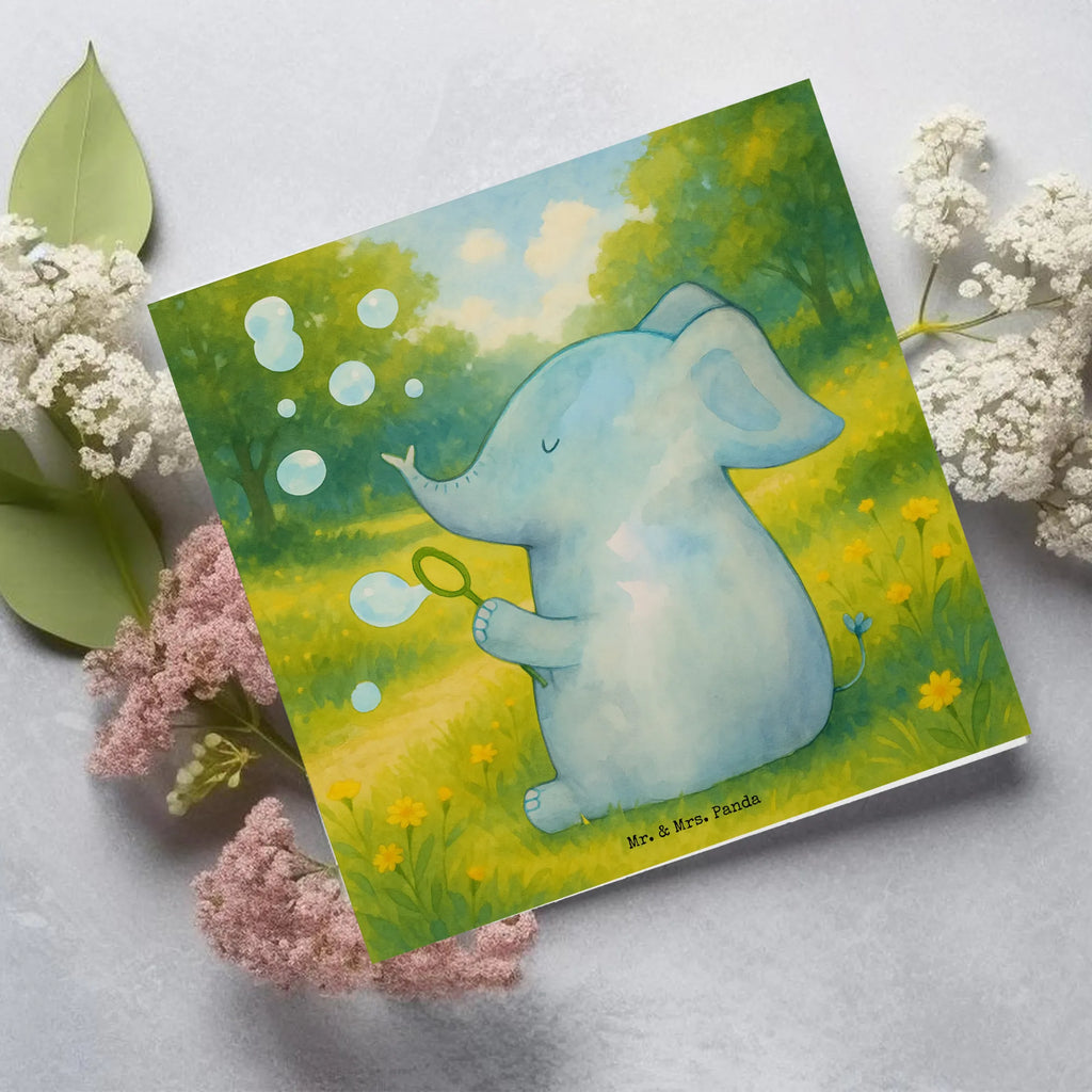 Deluxe Karte Elefant Seifenblasen Design Karte, Grußkarte, Klappkarte, Einladungskarte, Glückwunschkarte, Hochzeitskarte, Geburtstagskarte, Hochwertige Grußkarte, Hochwertige Klappkarte, Tiermotive, Gute Laune, lustige Sprüche, Tiere, Elefant, Elefanten, Dickhäuter, Rüsseltier, Seifenblasen, Liebe, Heimat, Gefühl. Daheim, Liebesbeweis, Liebesspruch