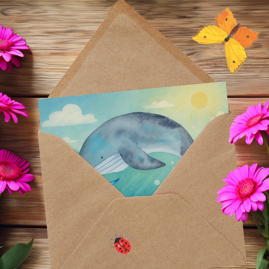 Deluxe Karte Walfisch Thunfisch Design Karte, Grußkarte, Klappkarte, Einladungskarte, Glückwunschkarte, Hochzeitskarte, Geburtstagskarte, Hochwertige Grußkarte, Hochwertige Klappkarte, Tiermotive, Gute Laune, lustige Sprüche, Tiere, Wal, Wahl, Tunfisch, Wortwitz lustig, Spruch lustig, Flachwitz, Witz, Spruch des Tages, Flachwitz Geschenk