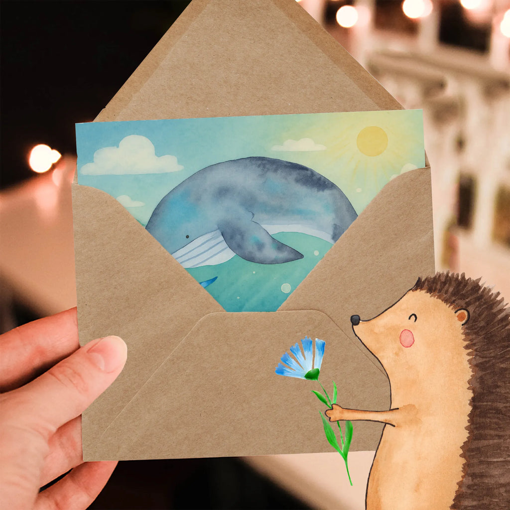 Deluxe Karte Walfisch Thunfisch Design Karte, Grußkarte, Klappkarte, Einladungskarte, Glückwunschkarte, Hochzeitskarte, Geburtstagskarte, Hochwertige Grußkarte, Hochwertige Klappkarte, Tiermotive, Gute Laune, lustige Sprüche, Tiere, Wal, Wahl, Tunfisch, Wortwitz lustig, Spruch lustig, Flachwitz, Witz, Spruch des Tages, Flachwitz Geschenk