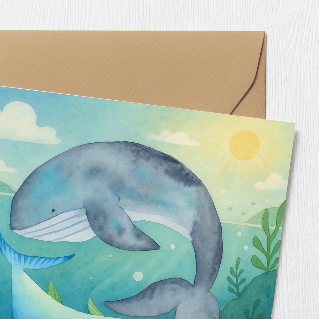 Deluxe Karte Walfisch Thunfisch Design Karte, Grußkarte, Klappkarte, Einladungskarte, Glückwunschkarte, Hochzeitskarte, Geburtstagskarte, Hochwertige Grußkarte, Hochwertige Klappkarte, Tiermotive, Gute Laune, lustige Sprüche, Tiere, Wal, Wahl, Tunfisch, Wortwitz lustig, Spruch lustig, Flachwitz, Witz, Spruch des Tages, Flachwitz Geschenk