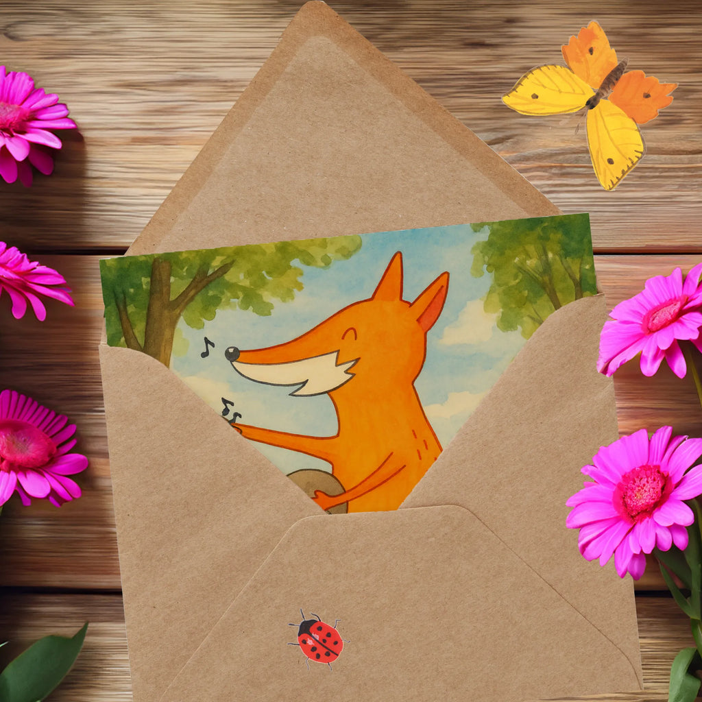 Deluxe Karte Fuchs Gitarre Design Karte, Grußkarte, Klappkarte, Einladungskarte, Glückwunschkarte, Hochzeitskarte, Geburtstagskarte, Hochwertige Grußkarte, Hochwertige Klappkarte, Fuchs, Füchse, Geschenk Musiker, Musik Spruch, Musikerin, Sänger, Sängerin, Gitarre