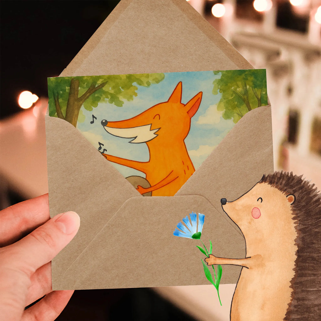 Deluxe Karte Fuchs Gitarre Design Karte, Grußkarte, Klappkarte, Einladungskarte, Glückwunschkarte, Hochzeitskarte, Geburtstagskarte, Hochwertige Grußkarte, Hochwertige Klappkarte, Fuchs, Füchse, Geschenk Musiker, Musik Spruch, Musikerin, Sänger, Sängerin, Gitarre