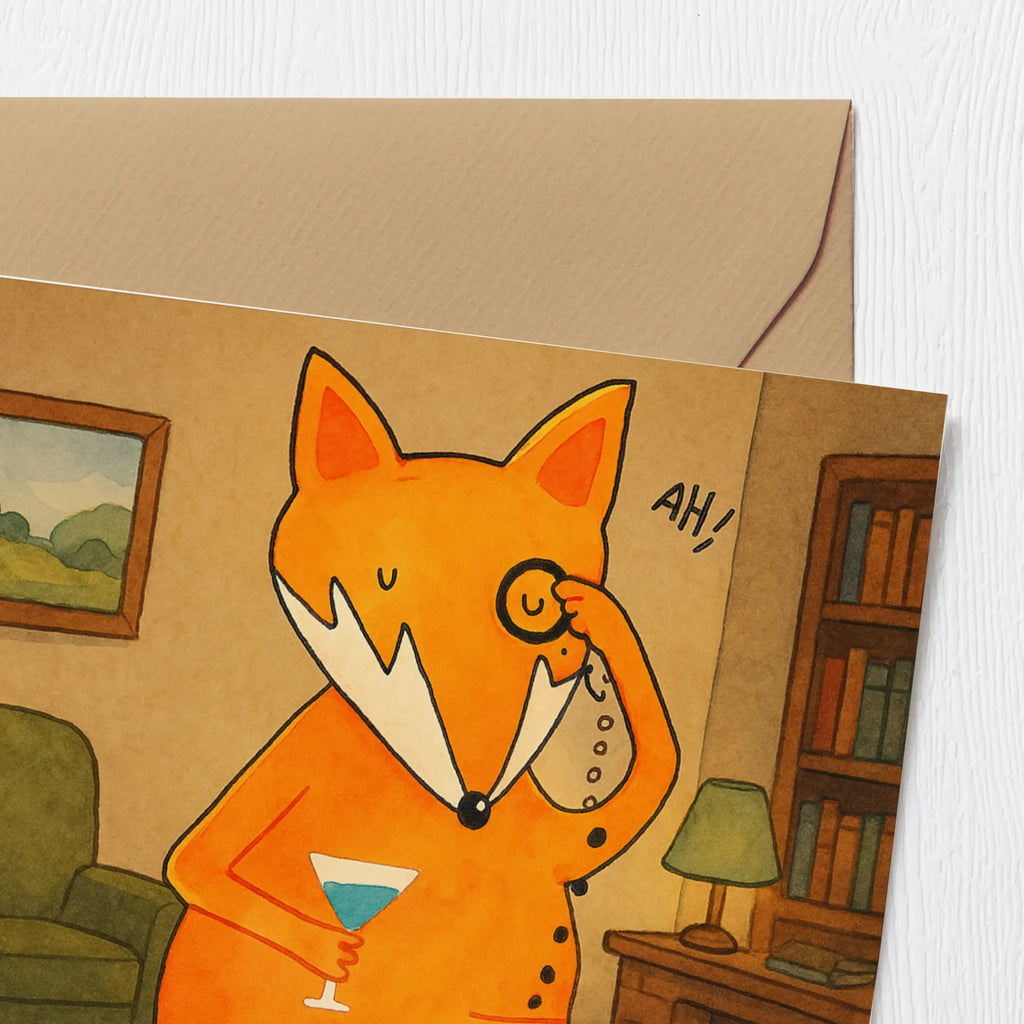 Deluxe Karte Fuchs Lord Design Karte, Grußkarte, Klappkarte, Einladungskarte, Glückwunschkarte, Hochzeitskarte, Geburtstagskarte, Hochwertige Grußkarte, Hochwertige Klappkarte, Fuchs, Füchse, tröstende Worte, Spruch lustig, Liebeskummer Geschenk, Motivation Spruch, Problemlösung