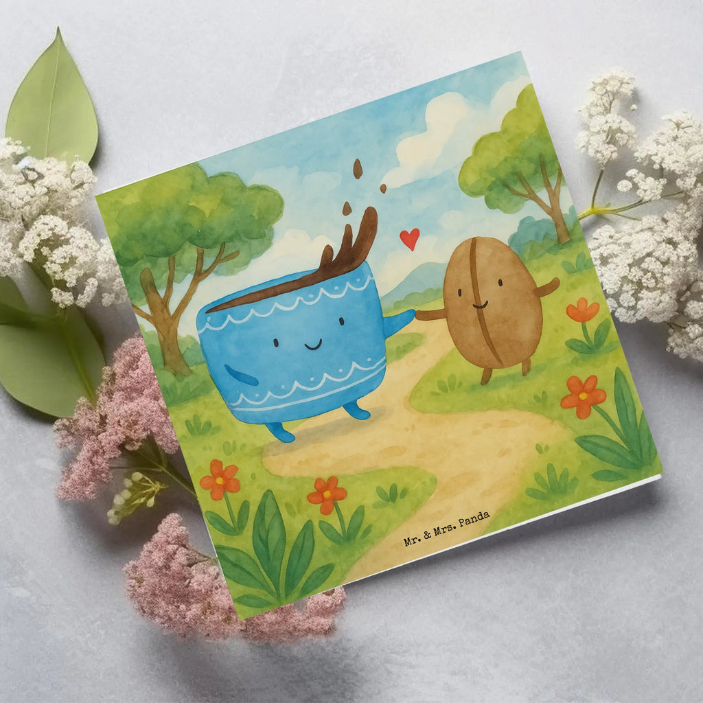 Deluxe Karte Kaffee Bohne Design Karte, Grußkarte, Klappkarte, Einladungskarte, Glückwunschkarte, Hochzeitskarte, Geburtstagskarte, Hochwertige Grußkarte, Hochwertige Klappkarte, Tiermotive, Gute Laune, lustige Sprüche, Tiere, Kaffee, Kaffeebohne, Genuss, Zufriedenheit, Glück