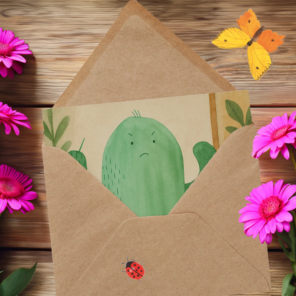 Deluxe Karte Kaktus Wut Design Karte, Grußkarte, Klappkarte, Einladungskarte, Glückwunschkarte, Hochzeitskarte, Geburtstagskarte, Hochwertige Grußkarte, Hochwertige Klappkarte, Kaktus, Kakteen, ärgern, Büro, Schule, Büroalltag, Chefin, Kollege, Kollegin, wütend