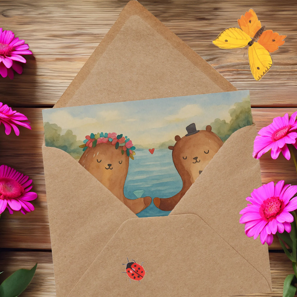 Deluxe Karte Hochzeit Otter Design Karte, Grußkarte, Klappkarte, Einladungskarte, Glückwunschkarte, Hochzeitskarte, Geburtstagskarte, Hochwertige Grußkarte, Hochwertige Klappkarte, Hochzeit, Hochzeitsgeschenk, Ehe, Hochzeitsfeier, Trauung, Trauungsgeschenk, Verlobungsfeier, Verlobungsgeschenk, Hochzeitsgeschenkideen, Hochzeitsgeschenke für Brautpaar, Hochzeitstag, Geschenk zur Hochzeit