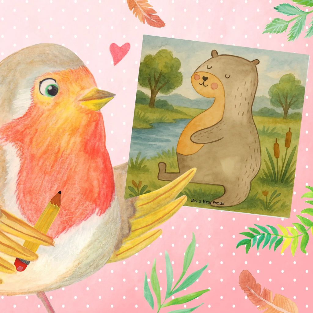 Deluxe Karte Otter Bauch Design Karte, Grußkarte, Klappkarte, Einladungskarte, Glückwunschkarte, Hochzeitskarte, Geburtstagskarte, Hochwertige Grußkarte, Hochwertige Klappkarte, Otter, Fischotter, Seeotter, Otter Seeotter See Otter