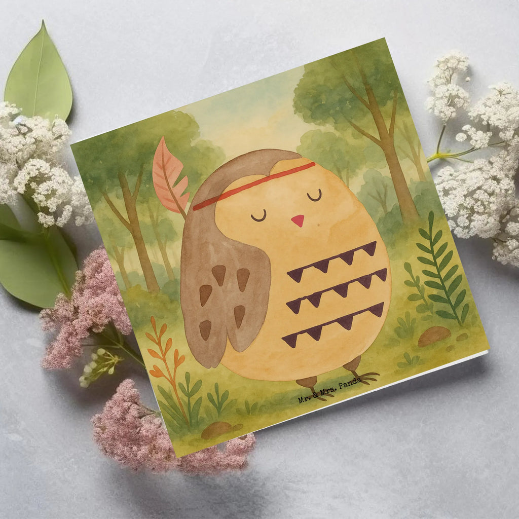 Deluxe Karte Eule Federschmuck Design Karte, Grußkarte, Klappkarte, Einladungskarte, Glückwunschkarte, Hochzeitskarte, Geburtstagskarte, Hochwertige Grußkarte, Hochwertige Klappkarte, Eule, Eule Deko, Owl, Das Leben ist ein Abenteuer, Reisespruch, Federschmuck, Dekoration