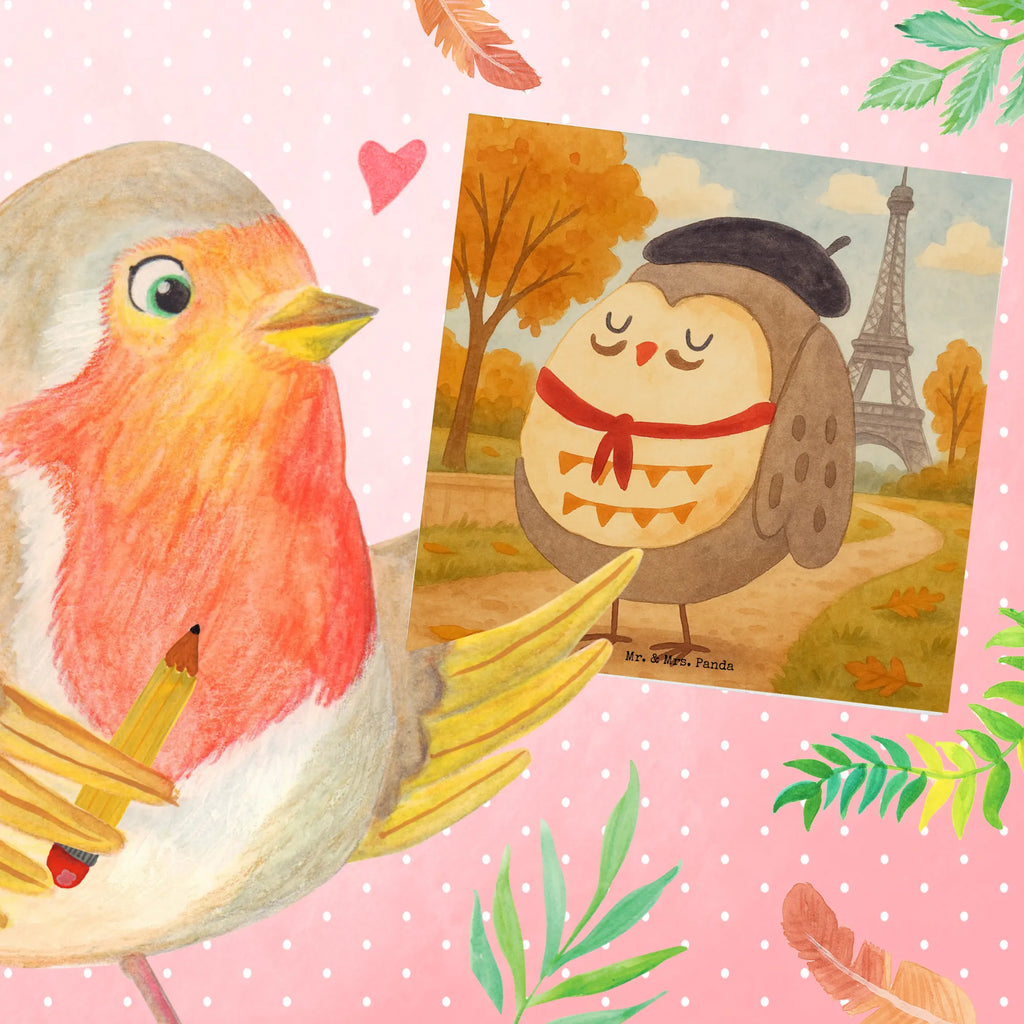 Deluxe Karte Eule Frankreich Design Karte, Grußkarte, Klappkarte, Einladungskarte, Glückwunschkarte, Hochzeitskarte, Geburtstagskarte, Hochwertige Grußkarte, Hochwertige Klappkarte, Eule, Eulen, Eule Deko, Owl, hibou, La vie est belle, das Leben ist schön, Spruch schön, Spruch Französisch, Frankreich