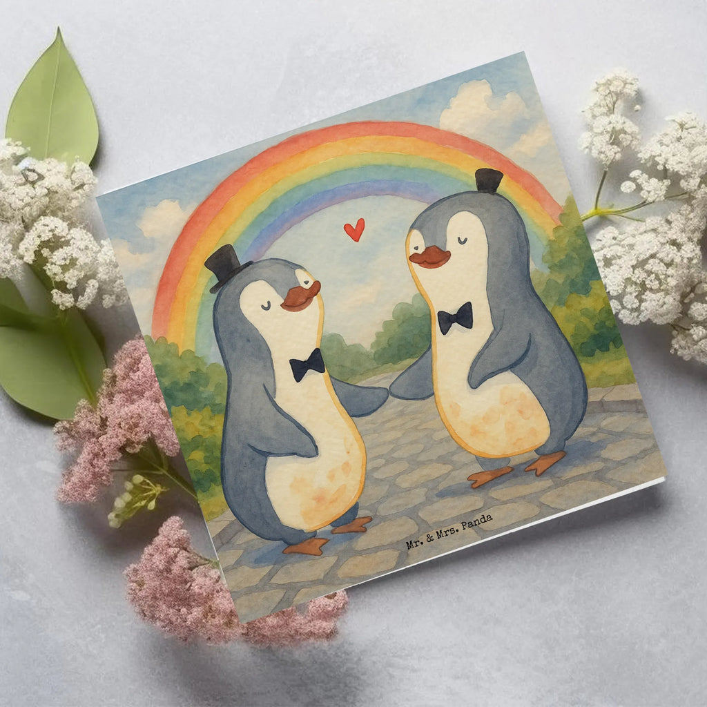 Deluxe Karte Pinguine Gay Pride Design Karte, Grußkarte, Klappkarte, Einladungskarte, Glückwunschkarte, Hochzeitskarte, Geburtstagskarte, Hochwertige Grußkarte, Hochwertige Klappkarte, Hochzeit, Hochzeitsgeschenk, Ehe, Hochzeitsfeier, Trauung, Trauungsgeschenk, Verlobungsfeier, Verlobungsgeschenk, Hochzeitsgeschenkideen, Hochzeitsgeschenke für Brautpaar