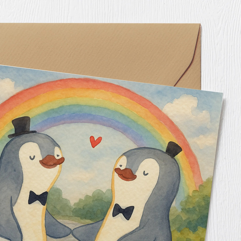 Deluxe Karte Pinguine Gay Pride Design Karte, Grußkarte, Klappkarte, Einladungskarte, Glückwunschkarte, Hochzeitskarte, Geburtstagskarte, Hochwertige Grußkarte, Hochwertige Klappkarte, Hochzeit, Hochzeitsgeschenk, Ehe, Hochzeitsfeier, Trauung, Trauungsgeschenk, Verlobungsfeier, Verlobungsgeschenk, Hochzeitsgeschenkideen, Hochzeitsgeschenke für Brautpaar
