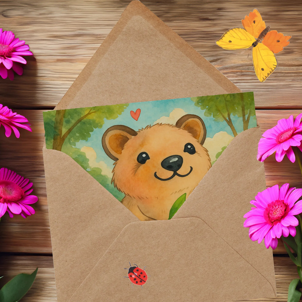 Deluxe Karte Quokka Happy Design Karte, Grußkarte, Klappkarte, Einladungskarte, Glückwunschkarte, Hochzeitskarte, Geburtstagskarte, Hochwertige Grußkarte, Hochwertige Klappkarte, Tiermotive, Gute Laune, lustige Sprüche, Tiere, Quokka, Verschieben, Aufschieberitis, Lustiger Spruch, Niedliches Tier, Dinge erledigen