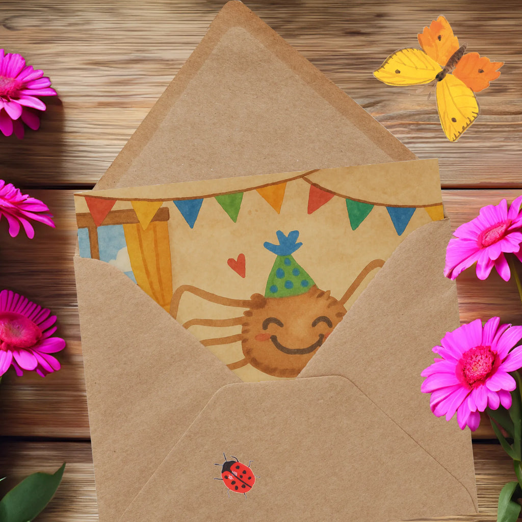 Deluxe Karte Spinne Agathe Party Design Karte, Grußkarte, Klappkarte, Einladungskarte, Glückwunschkarte, Hochzeitskarte, Geburtstagskarte, Hochwertige Grußkarte, Hochwertige Klappkarte, Spinne Agathe, Spinne, Agathe, Videos, Merchandise, Selbstliebe, Wunder, Motivation, Glück