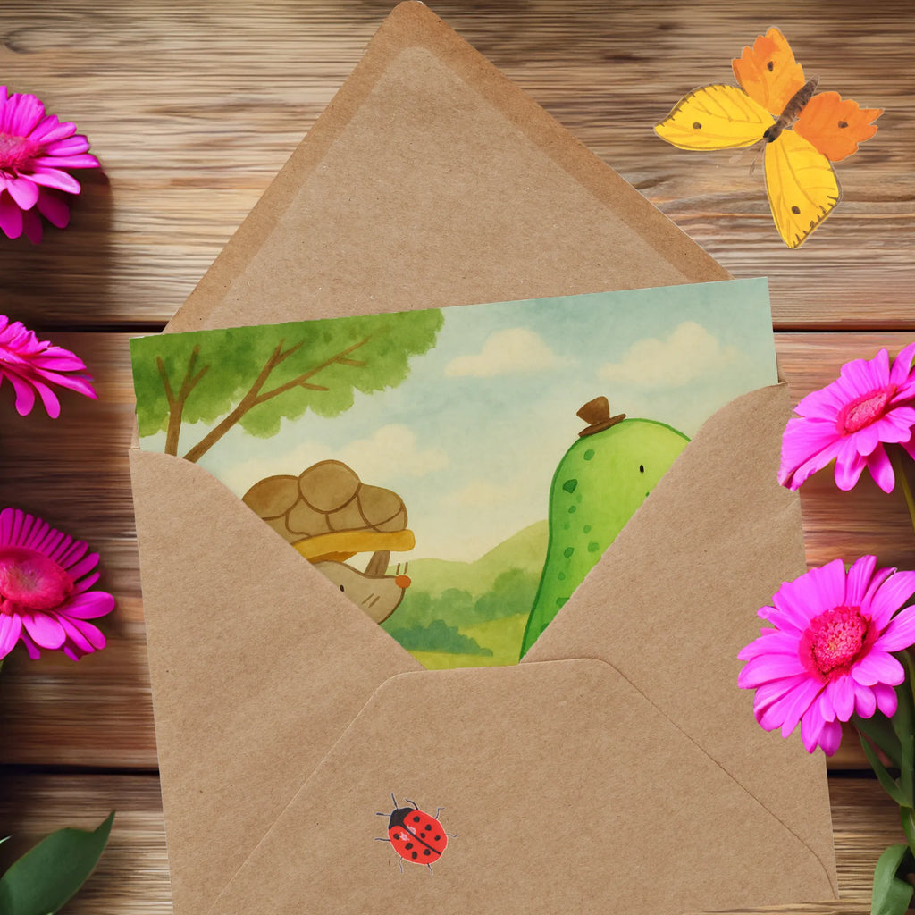 Deluxe Karte Schildkröte Maus Design Karte, Grußkarte, Klappkarte, Einladungskarte, Glückwunschkarte, Hochzeitskarte, Geburtstagskarte, Hochwertige Grußkarte, Hochwertige Klappkarte, Schildkröte, Maus, Freunde, Freundinnen, beste Freunde, beste Freundinnen