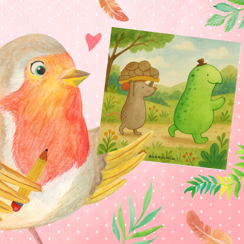 Deluxe Karte Schildkröte Maus Design Karte, Grußkarte, Klappkarte, Einladungskarte, Glückwunschkarte, Hochzeitskarte, Geburtstagskarte, Hochwertige Grußkarte, Hochwertige Klappkarte, Schildkröte, Maus, Freunde, Freundinnen, beste Freunde, beste Freundinnen