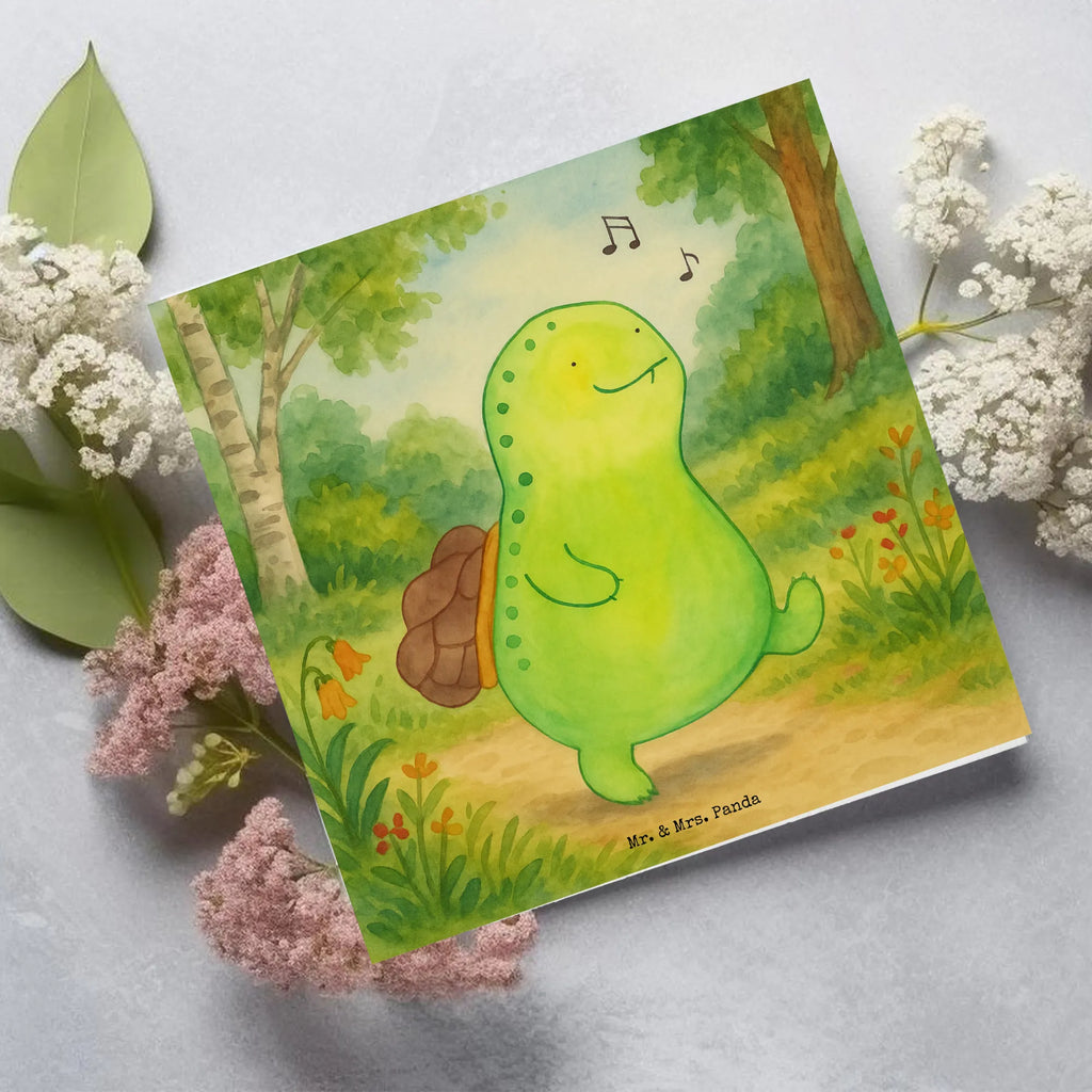 Deluxe Karte Schildkröte Pfeifen Design Karte, Grußkarte, Klappkarte, Einladungskarte, Glückwunschkarte, Hochzeitskarte, Geburtstagskarte, Hochwertige Grußkarte, Hochwertige Klappkarte, Schildkröte, Schildi, Schildkröten, fröhlich, Glück, Motivation, Lebensfreude, Depression, Trennung, Neuanfang