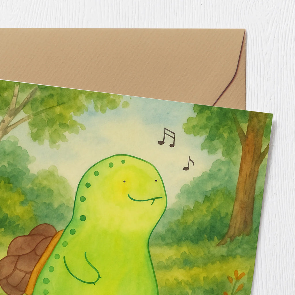 Deluxe Karte Schildkröte Pfeifen Design Karte, Grußkarte, Klappkarte, Einladungskarte, Glückwunschkarte, Hochzeitskarte, Geburtstagskarte, Hochwertige Grußkarte, Hochwertige Klappkarte, Schildkröte, Schildi, Schildkröten, fröhlich, Glück, Motivation, Lebensfreude, Depression, Trennung, Neuanfang