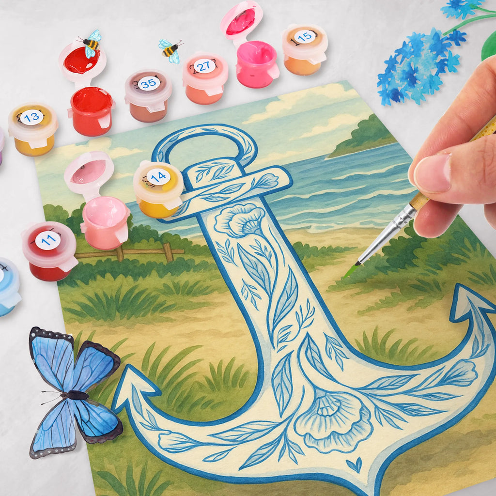 Malen nach Zahlen Anker Blau Design DIY, Kunstwerk, Malen nach Zahlen, Künstler, Malen, Ausmalbild, Baseln, Kreativität, Bastelidee, Tiermotive, Gute Laune, lustige Sprüche, Tiere