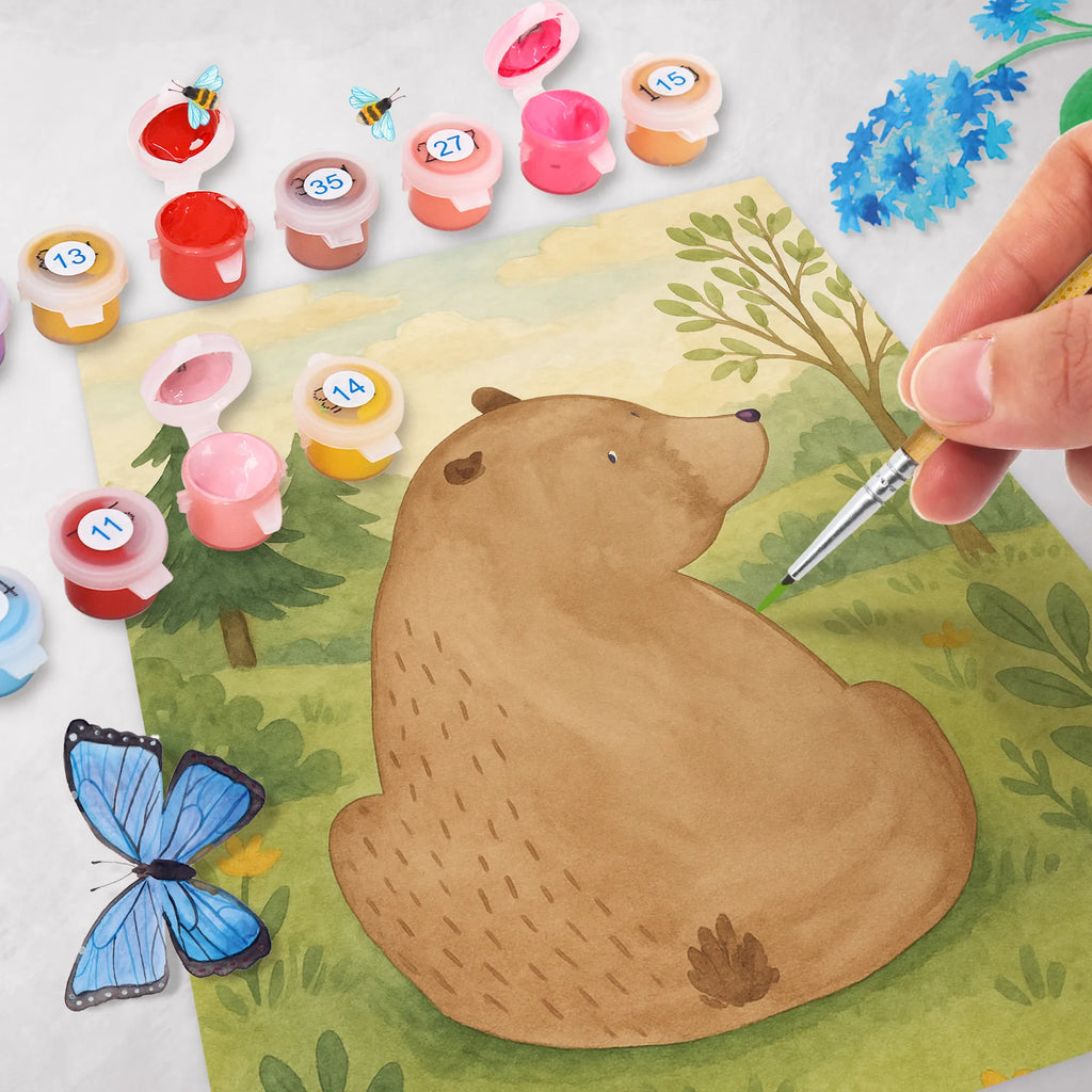 Malowanie według numerów niedźwiedź spojrzenie przez ramię Design Niedźwiedź, Miś, Pluszowy miś