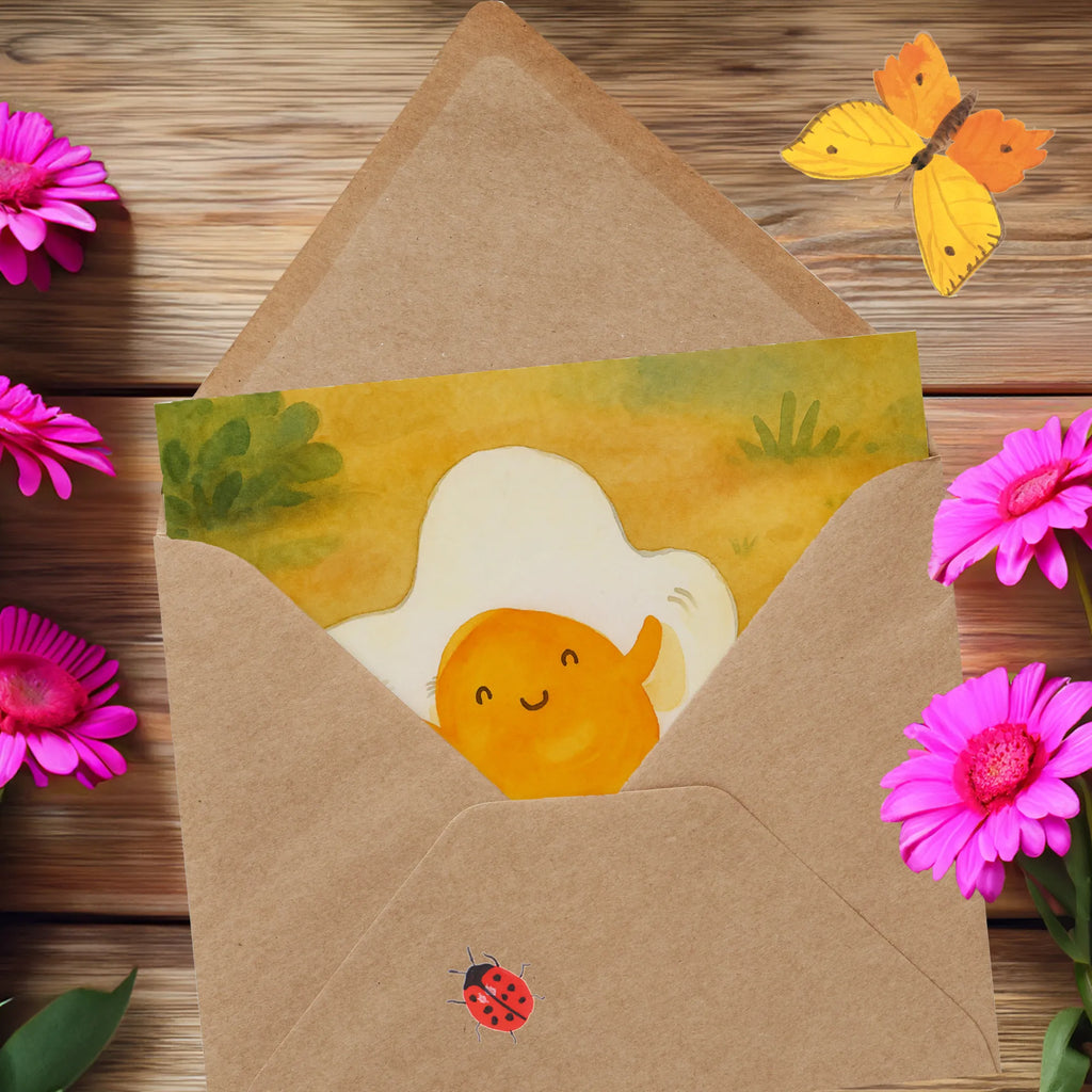 Deluxe Karte Spiegelei Ei Design Karte, Grußkarte, Klappkarte, Einladungskarte, Glückwunschkarte, Hochzeitskarte, Geburtstagskarte, Hochwertige Grußkarte, Hochwertige Klappkarte, Tiermotive, Gute Laune, lustige Sprüche, Tiere, Ei, Spiegelei, Schön, Tag, Glücklich, Liebe