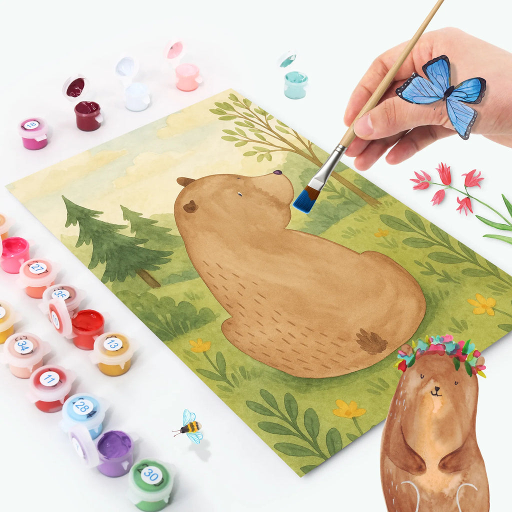 Malowanie według numerów niedźwiedź spojrzenie przez ramię Design Niedźwiedź, Miś, Pluszowy miś