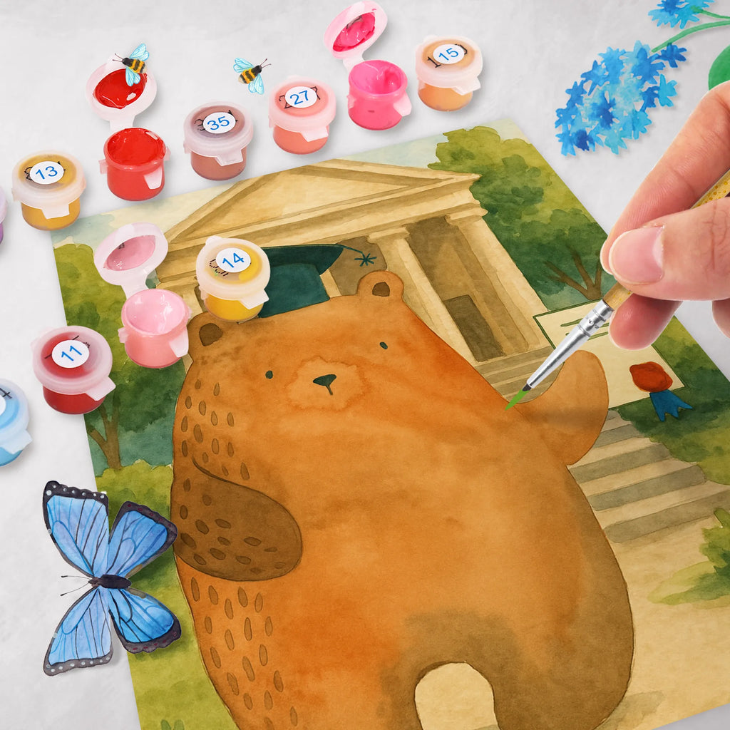 Malen nach Zahlen Bär Prüfung Design Baseln, Ausmalbild, Malen, Kreativität, Malen nach Zahlen, DIY, Bastelidee, Kunstwerk, Künstler, Bär, Teddy, Teddybär, Prüfungen, Zeugnis, Abschluss, Abschlusszeugnis, Abitur, Prüfung bestanden