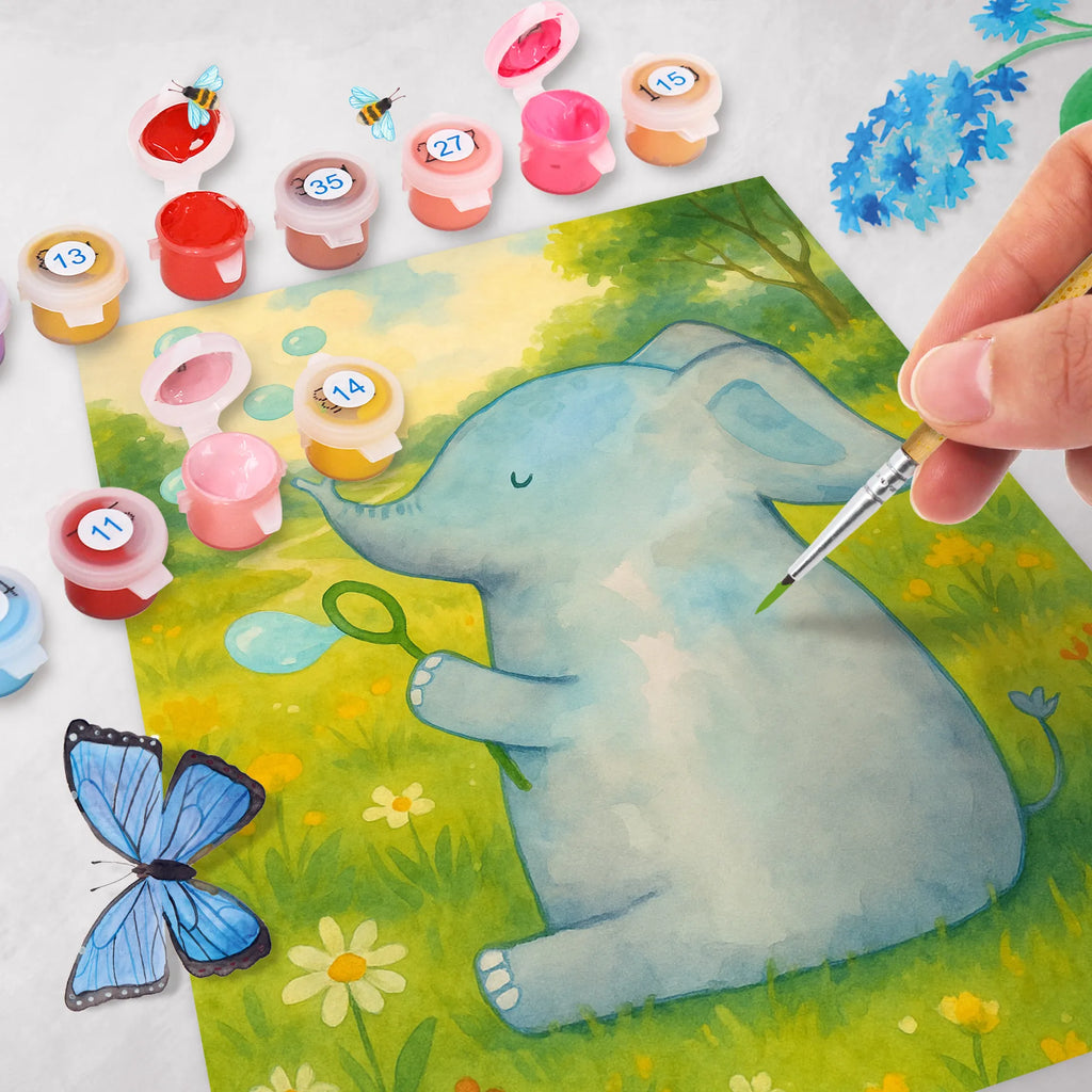 Malen nach Zahlen Elefant Seifenblasen Design Bastelidee, Ausmalbild, Kunstwerk, Kreativität, DIY, Baseln, Malen nach Zahlen, Künstler, Malen, Tiermotive, Gute Laune, lustige Sprüche, Tiere, Gefühl. Daheim, Rüsseltier, Elefanten, Liebesspruch, Dickhäuter, Heimat, Liebesbeweis, Elefant, Seifenblasen, Liebe