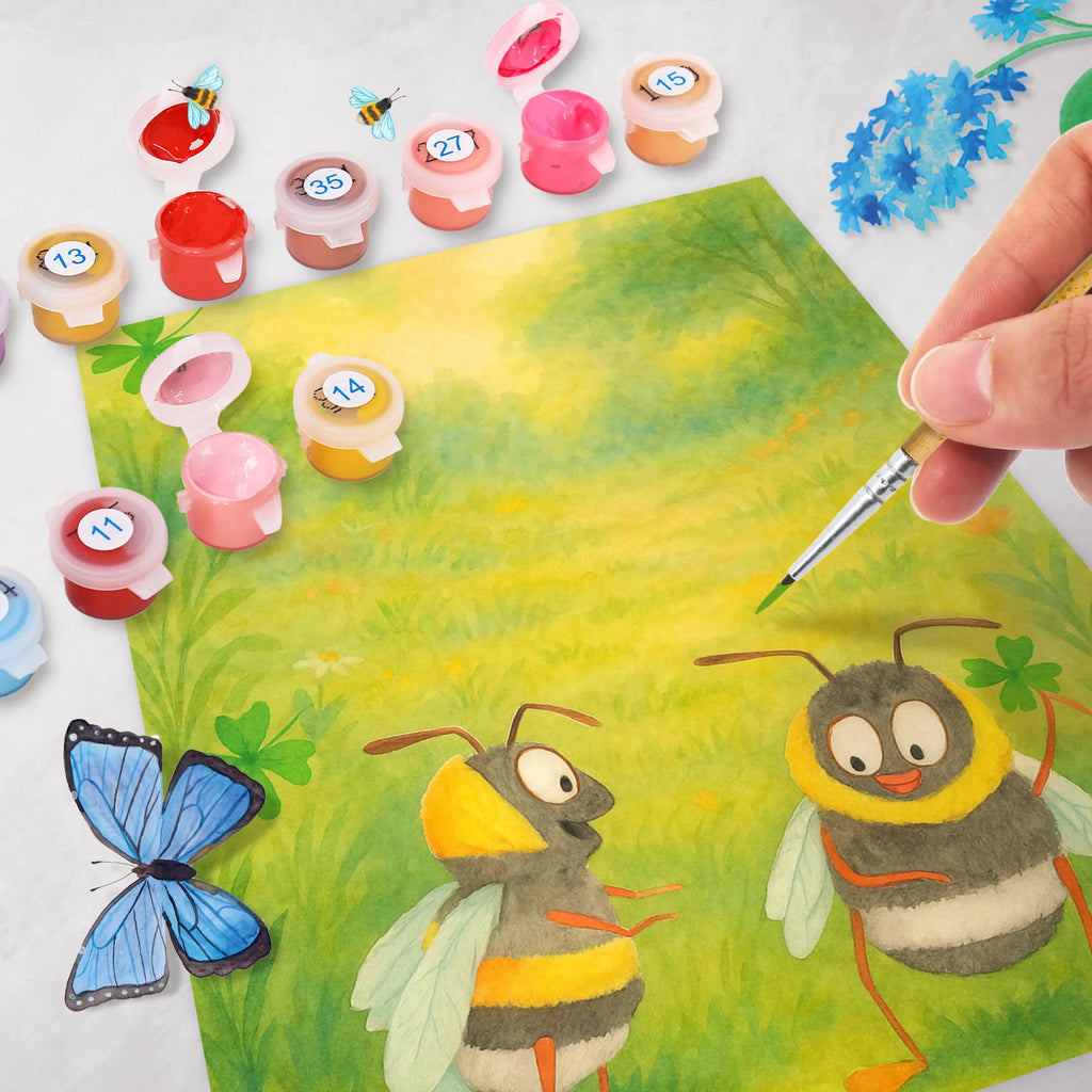 Paint by Numbers bumblebees shamrock Design Künstler, Kreativität, Malen nach Zahlen, Baseln, DIY, Kunstwerk, Malen, Bastelidee, Ausmalbild, Tiermotive, Gute Laune, lustige Sprüche, Tiere, Spruch positiv, Hummel, Biene Deko, glücklich werden, Biene, Spruch schön, Spruch fröhlich, glücklich sein