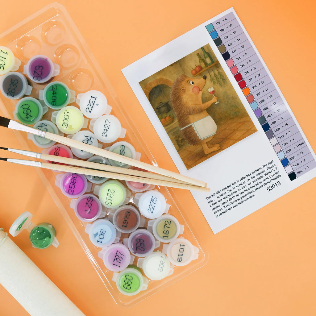 Malen nach Zahlen Igel Wein Design DIY, Künstler, Ausmalbild, Baseln, Malen, Malen nach Zahlen, Kreativität, Kunstwerk, Bastelidee, Tiermotive, Gute Laune, lustige Sprüche, Tiere, Weinglas, Geschenk Weinliebhaber, Rotwein, Weißwein, Wein Deko, Wein Spruch, Geschenk Weintrinker, Igel, Wein trinken