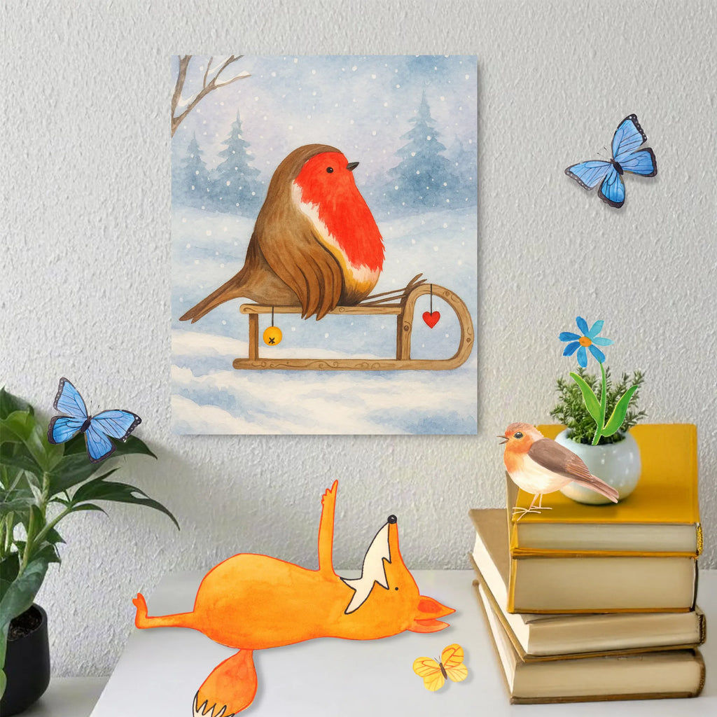 Malen nach Zahlen Rotkehlchen Schlitten Design Ausmalbild, Kunstwerk, Malen nach Zahlen, Winter, Weihnachten, Weihnachtsdeko, Nikolaus, Advent, Heiligabend, Wintermotiv, Vogel, Schlitten