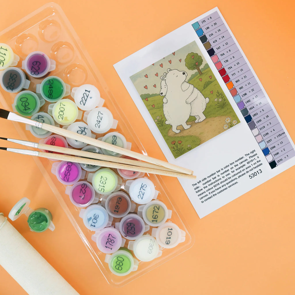 Paint by Numbers Icebear Embrace Design Ausmalbild, Kreativität, Bastelidee, Kunstwerk, DIY, Malen, Malen nach Zahlen, Baseln, Künstler, Tiermotive, Gute Laune, lustige Sprüche, Tiere